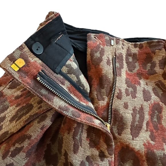 Sezane NWT Jacquard Leopard Bordeaux Print High Rise Shorts Size 2 US 34 UK - Picture 8 of 15